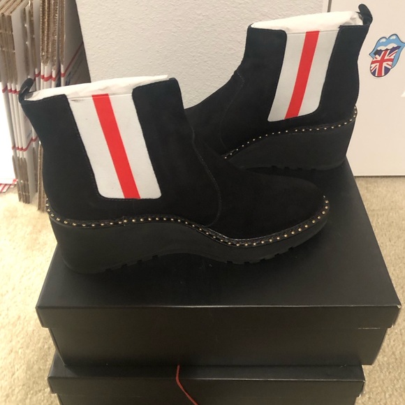 Cecelia New York Gemma Suede Wedge Boots In Black. NIB. Sz 8.5 & 9 - Picture 6 of 11